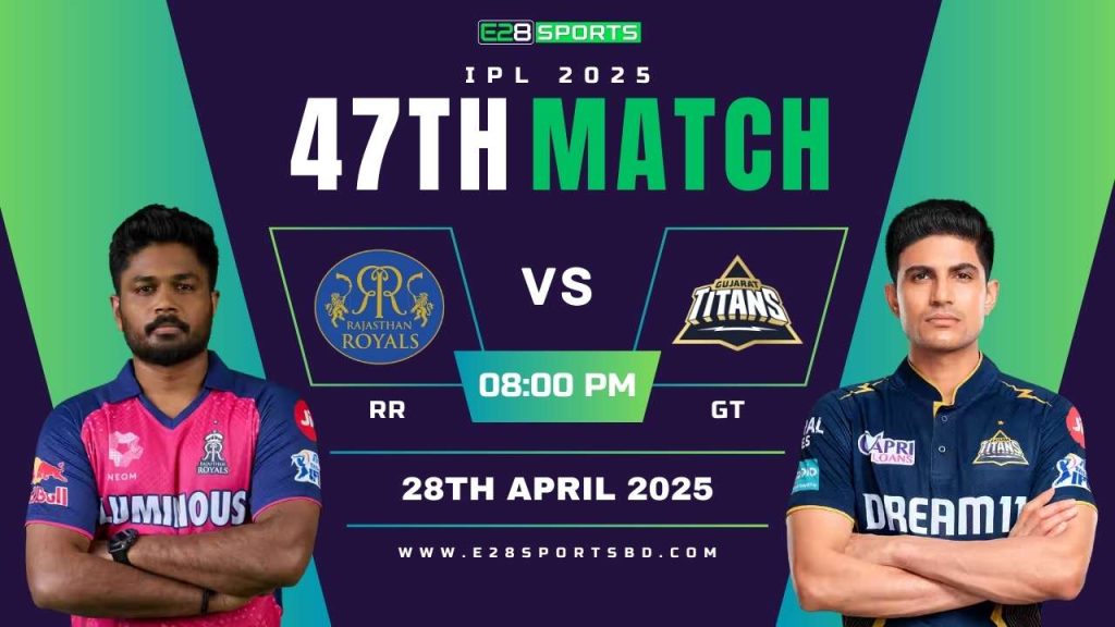 RR vs GT ম্যাচ প্রেডিকশন ৪৭তম T20 ম্যাচ, আইপিএল ২০২৫