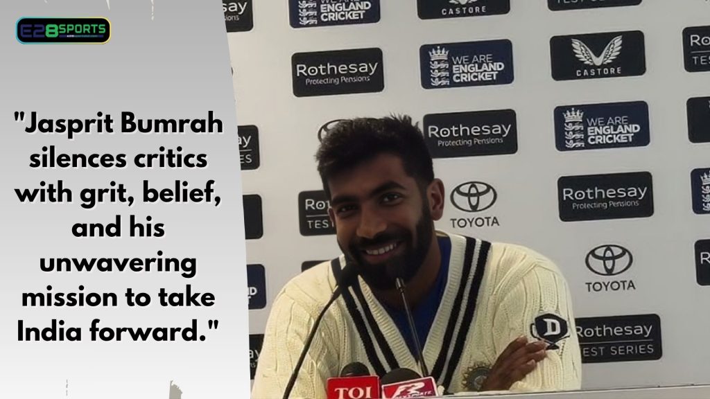 Jasprit Bumrah on Taking India Forward