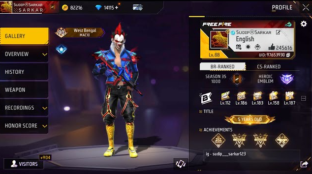Free Fire Players in India