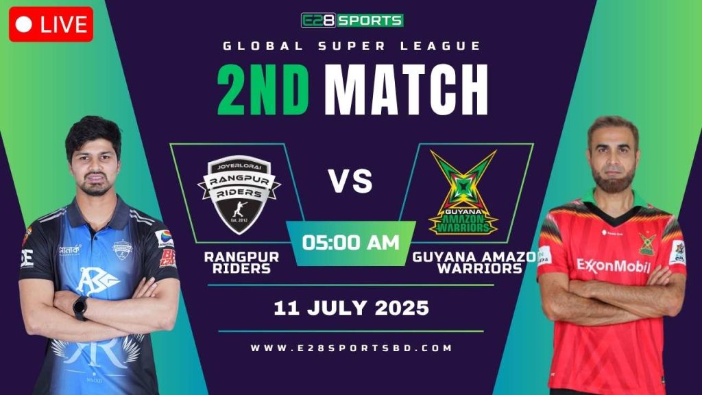 RR vs GAW ম্যাচ প্রেডিকশন গ্লোবাল সুপার লিগ, ২য় T20 ম্যাচের লাইভ স্ট্রিমিং দেখুন E2bet-এ